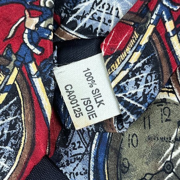 Corporate Casual Van Heusen 100% Silk Tie Bicycle Red Blue Sport Necktie 58x3.75 - Picture 6 of 7